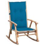 vidaXL Chaise à bascule avec coussin Bambou