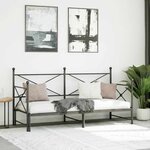 vidaXL Lit de jour avec gigogne sans matelas noir 75x190 cm