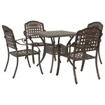 vidaXL Ensemble de tables de jardin 5 Pièces Bronze Aluminium coulé
