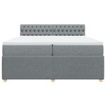 vidaXL Sommier à lattes de lit avec matelas Gris clair 200x200cm Tissu