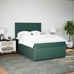 vidaXL Sommier à lattes de lit et matelas Vert foncé 140x200cm Velours