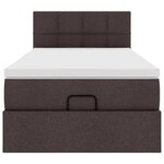 vidaXL Cadre de lit ottoman avec matelas marron foncé 80x200 cm tissu