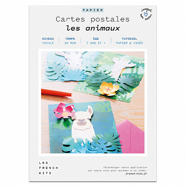 FRENCH KITS-French'Kits - Cartes Postales - Les animaux-Kit créatif fabriqué avec amour en France