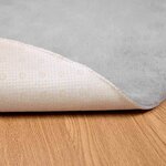 vidaXL Tapis en Fourrure Synthétique de Lapin Gris Ø 120 cm Polyester