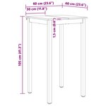 vidaXL Table de bar Naturel 60 x 60 x 105 cm Bois de pin massif
