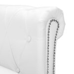 vidaXL Canapé Chesterfield en forme de L cuir synthétique blanc