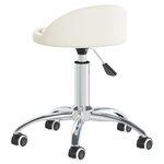 Vidaxl chaise pivotante de salle à manger blanc similicuir