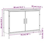 vidaXL Armoire lavabo de salle de bain chêne fumé 80x30x60 cm