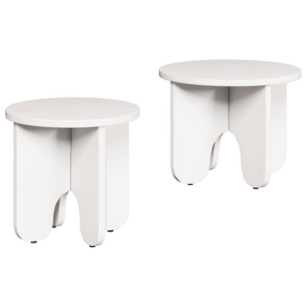 vidaXL Ensemble de tables basses 2 Pièces Blanc 39 5 x 39 5 x 30 cm