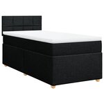 vidaXL Sommier à lattes de lit avec matelas Noir 100x200 cm Tissu