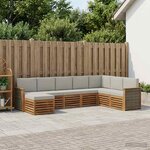 vidaXL Ensemble de canapés d'extérieur 6 Pièces Naturel et gris clair