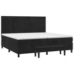 vidaXL Sommier à lattes de lit et matelas Noir 200x200 cm Velours