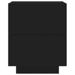 vidaXL Armoires de chevet et lumières LED 2 Pièces noir bois d'ingénierie
