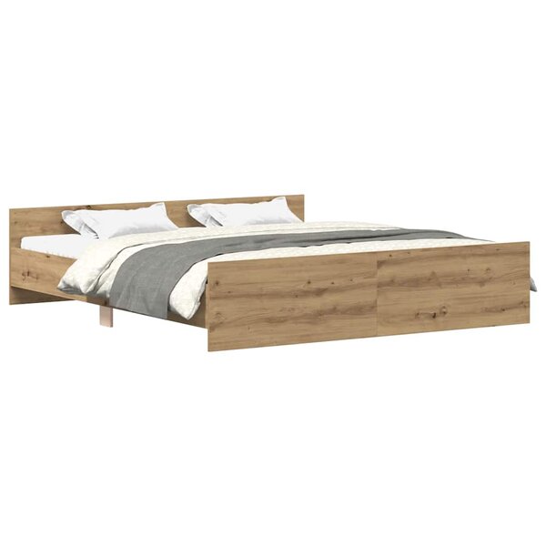 vidaXL Cadre de lit sans matelas chêne artisanal 160x200 cm