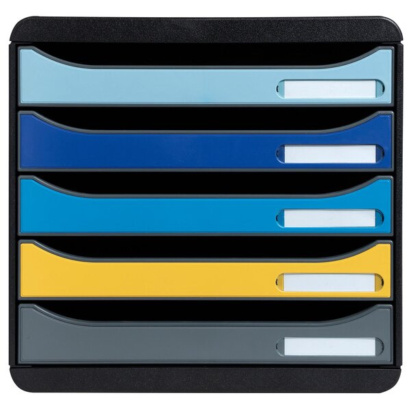 Module De Classement Big Box Plus 5 Tiroirs Bee Blue - Couleurs Assorties - Exacompta