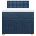vidaXL Sommier à lattes de lit avec matelas Bleu 90x190 cm Tissu