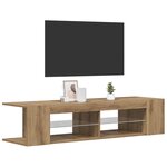 vidaXL Meuble TV avec lumières LED chêne artisanal bois d'ingénierie