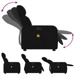 vidaXL Fauteuil inclinable de massage en tissu noir