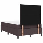 vidaXL Lit à ressorts avec matelas Marron foncé 120 x 190 cm tissu