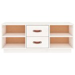 vidaXL Meuble TV Blanc 100x34x40 cm Bois de pin massif