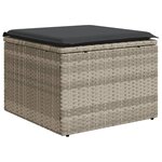 vidaXL Salon de jardin 5 Pièces avec coussins gris clair résine tressée