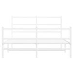 vidaXL Cadre de lit métal sans matelas et pied de lit blanc 140x200 cm