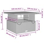 vidaXL Ensemble à manger de jardin 4 Pièces avec coussins noir