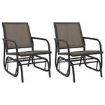 vidaXL Chaises oscillantes de jardin lot de 2 marron 61x76x87 cm