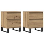 vidaXL Tables de chevet 2 Pièces chêne artisanal 40x35x50 cm