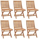 vidaXL Chaises pliables de jardin lot de 6 Bois de teck solide