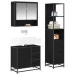 vidaXL Ensemble de mobilier de salle de bain 3 Pièces Chêne noir
