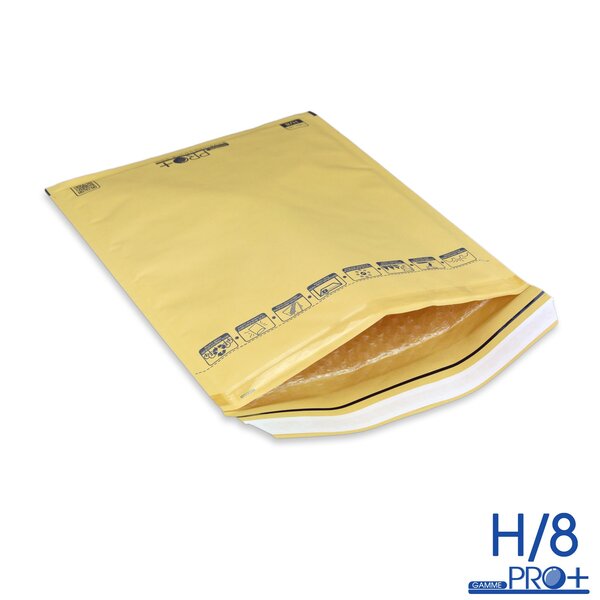 Lot de 50 enveloppes à bulles pro+ marron h/8 format 260x360 mm