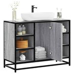 vidaXL Armoire lavabo de salle de bain sonoma gris bois d'ingénierie