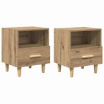 vidaXL Cabinet de chevet 2 Pièces chêne artisanal 40 x 35 x 47.5 cm