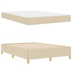 vidaXL Cadre de lit avec matelas Crème 160 x 200 cm tissu