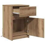 vidaXL Armoire de chevet LED chêne artisanal 38 x 34 x 61 cm