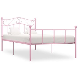 vidaXL Cadre de lit sans matelas rose métal 100x200 cm