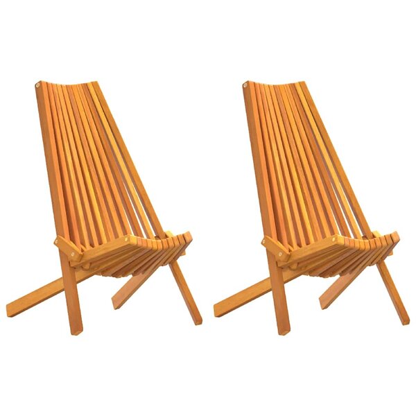 vidaXL Chaises de jardin pliantes 2 Pièces Marron 56 x 69 x 84 m