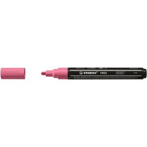Marqueur pointe moyenne FREE acrylic T300 rose STABILO