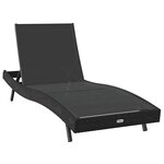 vidaXL Chaise longue Noir 70 x 197 x 82 cm Rotin Synthétique et Métal