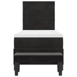 vidaXL Lit à ressorts avec matelas Noir 80 x 200 cm Velours