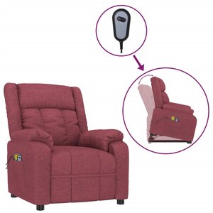 vidaXL Fauteuil de massage Rouge bordeaux Tissu