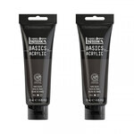 Lot de 2 tubes de peinture acrylique - noir de mars - liquitex basics