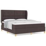 Lit à ressort vidaXL avec matelas marron foncé 180x200 cm en tissu
