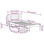 vidaXL Cadre de lit avec tiroirs sans matelas 100x200 cm
