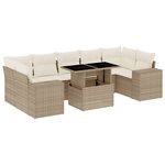 vidaXL Salon de jardin avec coussins 8 Pièces beige résine tressée