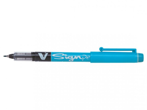 Stylo feutre V- Sign pointe moyenne 0 6 mm turquoise PILOT