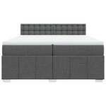 vidaXL Sommier à lattes de lit avec matelas Gris foncé 200x200cm Tissu