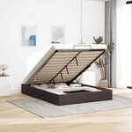 vidaXL Cadre de lit ottoman sans matelas marron foncé 140x200 cm tissu