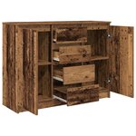vidaXL Buffet avec tiroirs vieux bois 100 5x35x76 cm bois d'ingénierie